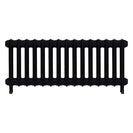 Emmeline I - Matt Black Cast Iron Column Radiator H407mm x W1028mm 1 Column - Wall Hung