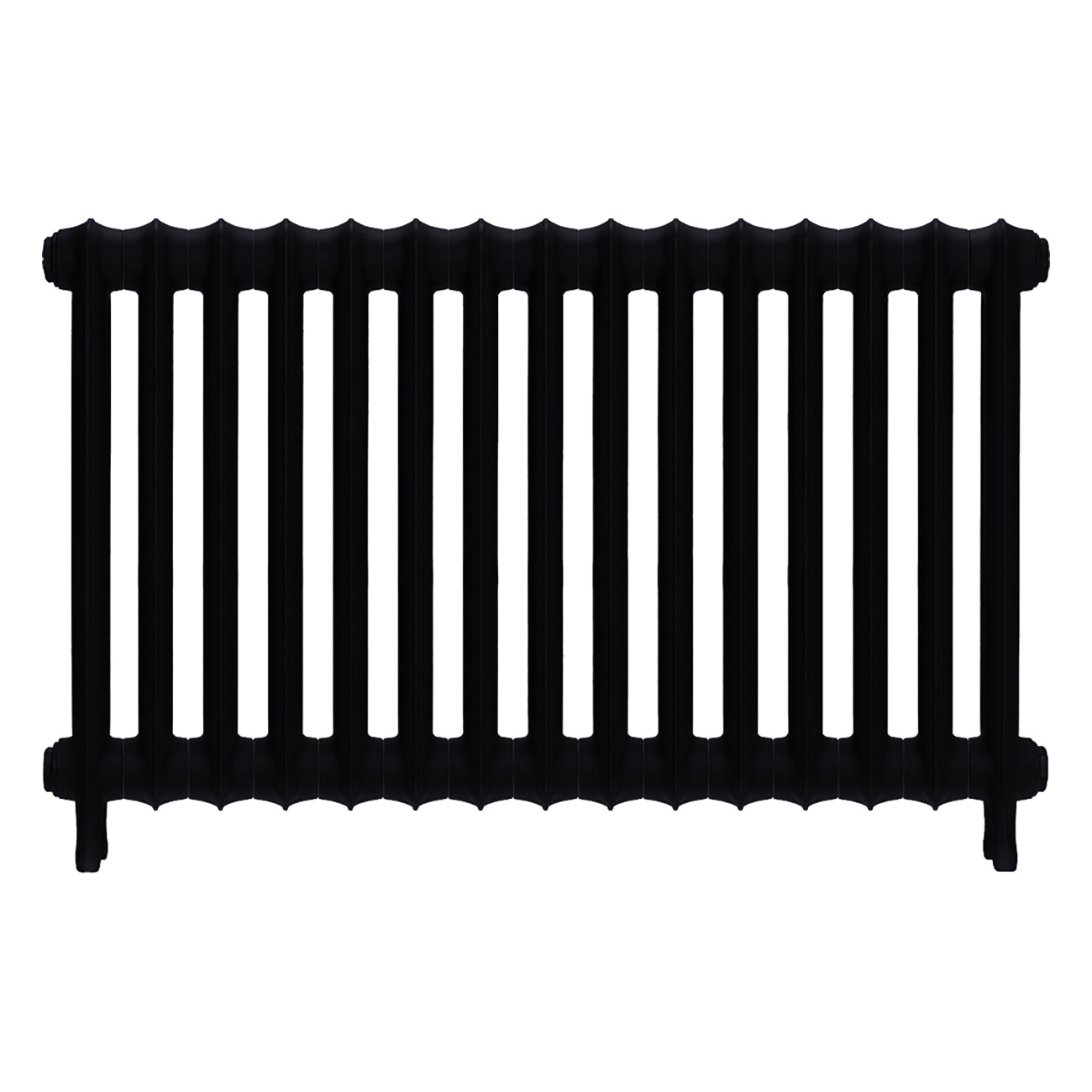 Emmeline I - Matt Black Cast Iron Column Radiator H607mm x W1028mm 1 Column - Wall Hung