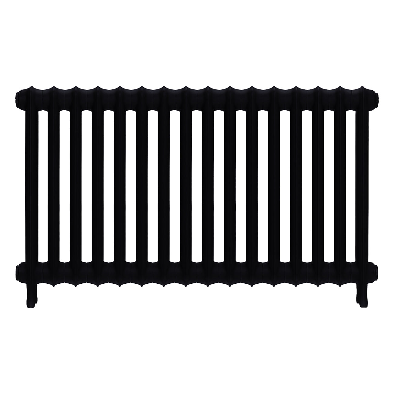 Emmeline I - Matt Black Cast Iron Column Radiator H607mm x W1094mm 1 Column - Wall Hung