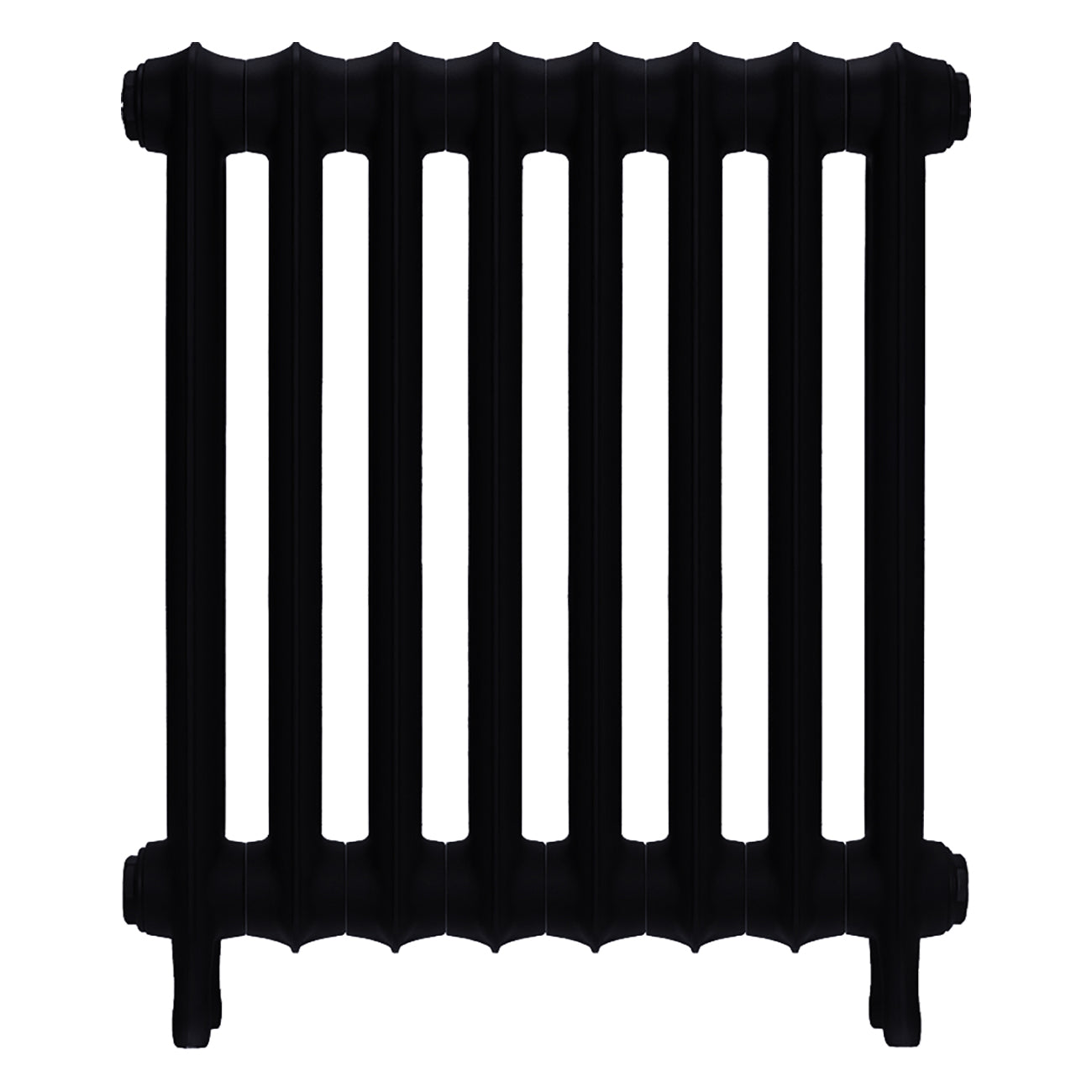 Emmeline I - Matt Black Cast Iron Column Radiator H607mm x W562mm 1 Column - Wall Hung