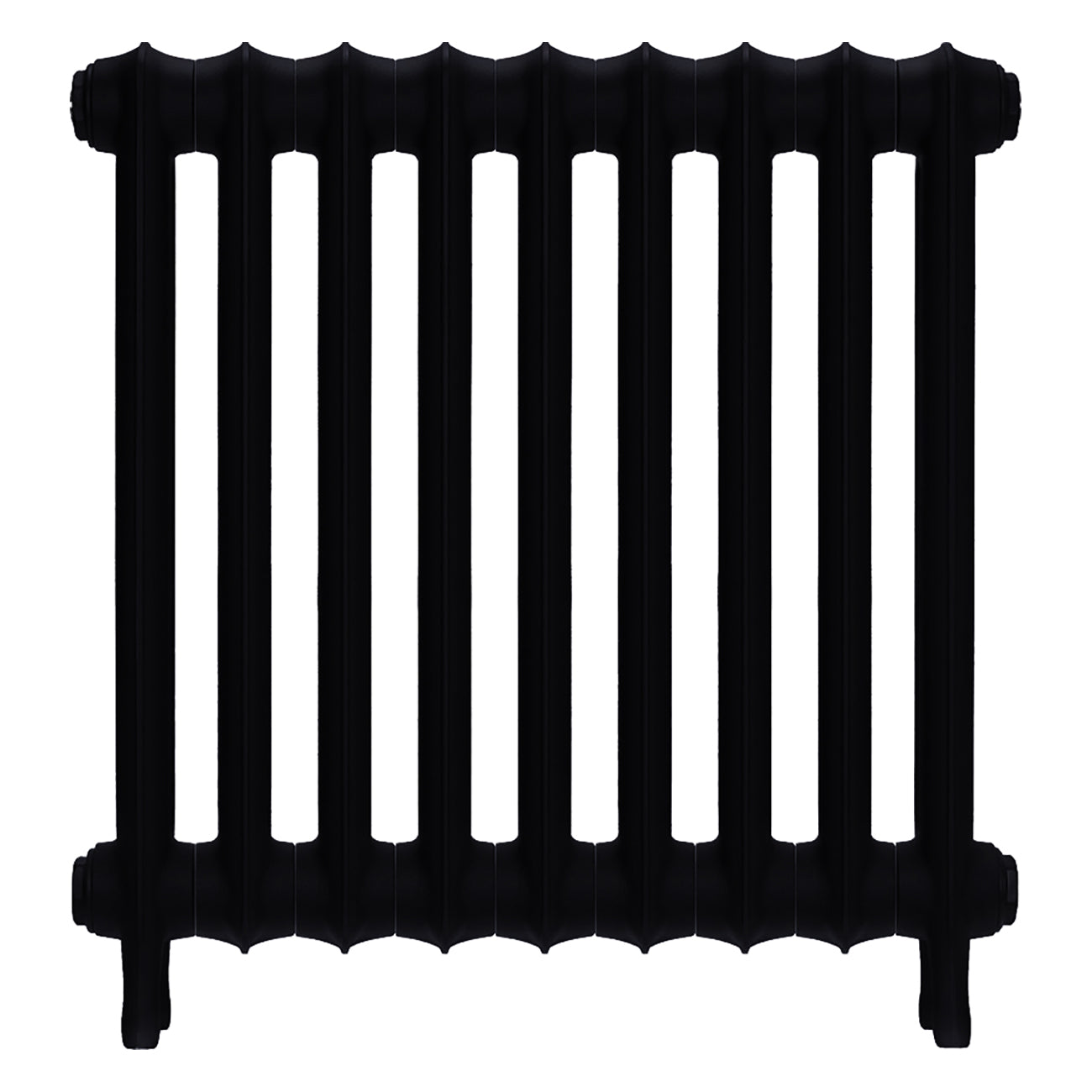Emmeline I - Matt Black Cast Iron Column Radiator H607mm x W629mm 1 Column - Wall Hung
