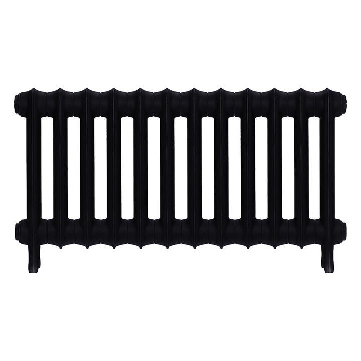 Emmeline II - Matt Black Cast Iron Column Radiator H413mm x W828mm 2 Column - Wall Hung