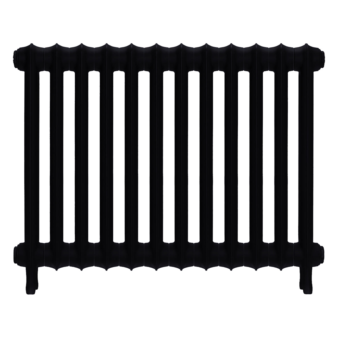Emmeline II - Matt Black Cast Iron Column Radiator H613mm x W828mm 2 Column - Wall Hung