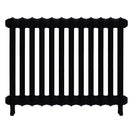 Emmeline II - Matt Black Cast Iron Column Radiator H613mm x W828mm 2 Column - Wall Hung