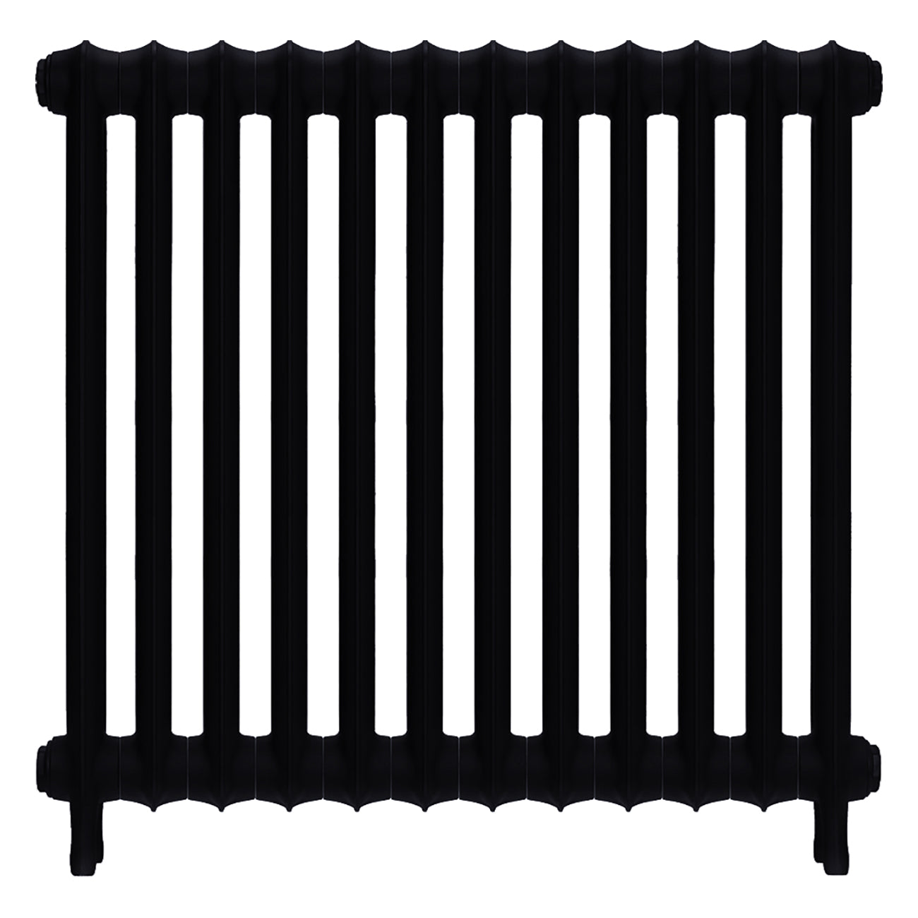 Emmeline II - Matt Black Cast Iron Column Radiator H813mm x W828mm 2 Column - Wall Hung