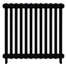 Emmeline II - Matt Black Cast Iron Column Radiator H813mm x W828mm 2 Column - Wall Hung