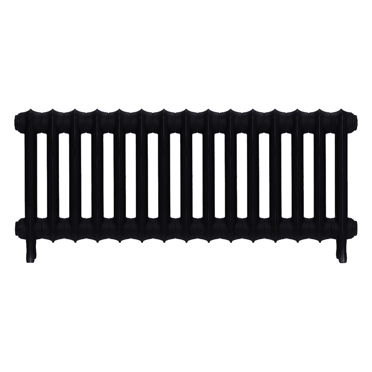 Emmeline II - Matt Black Cast Iron Column Radiator H413mm x W1028mm 2 Column - Wall Hung