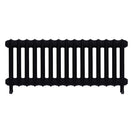 Emmeline II - Matt Black Cast Iron Column Radiator H413mm x W1028mm 2 Column - Wall Hung