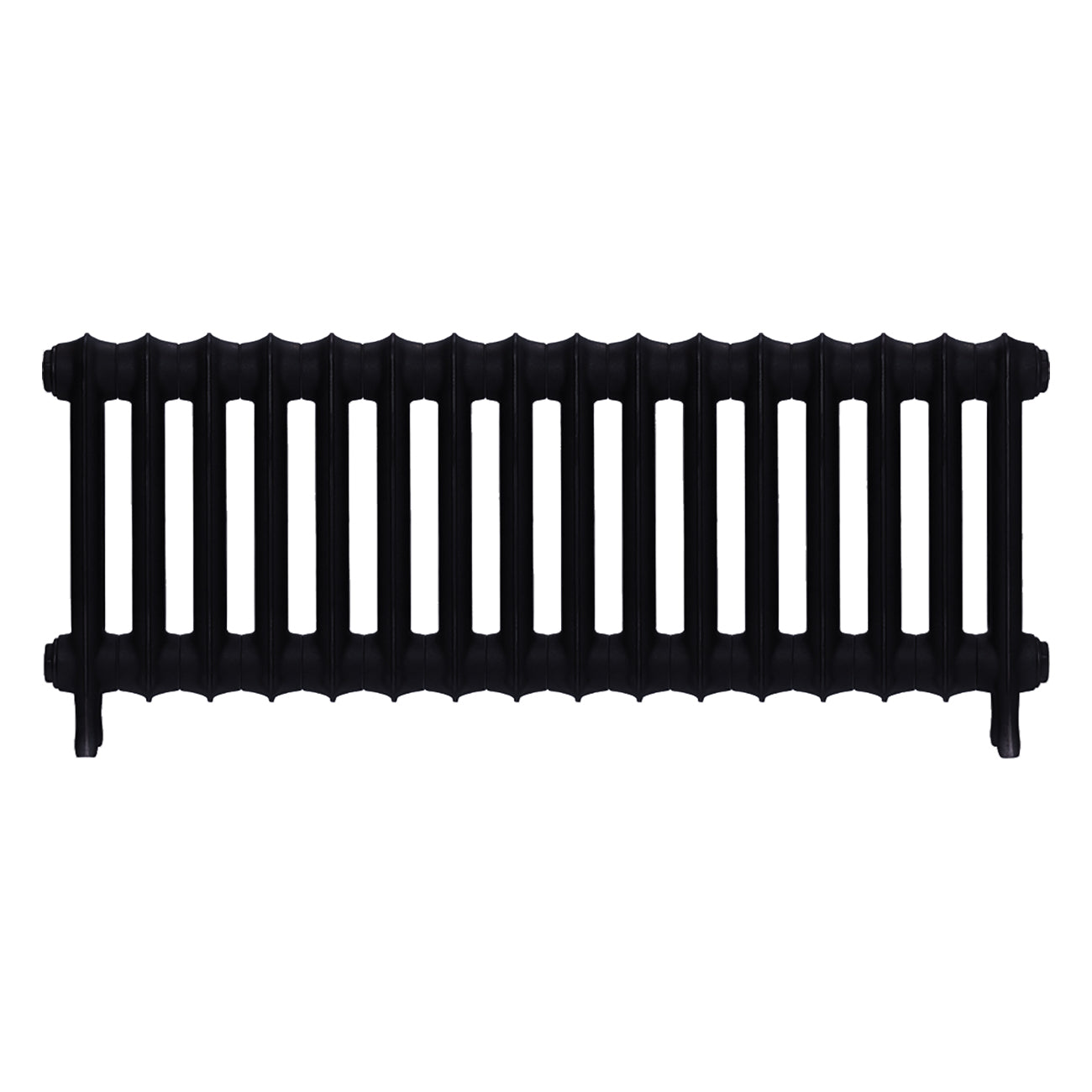 Emmeline II - Matt Black Cast Iron Column Radiator H413mm x W1094mm 2 Column - Wall Hung