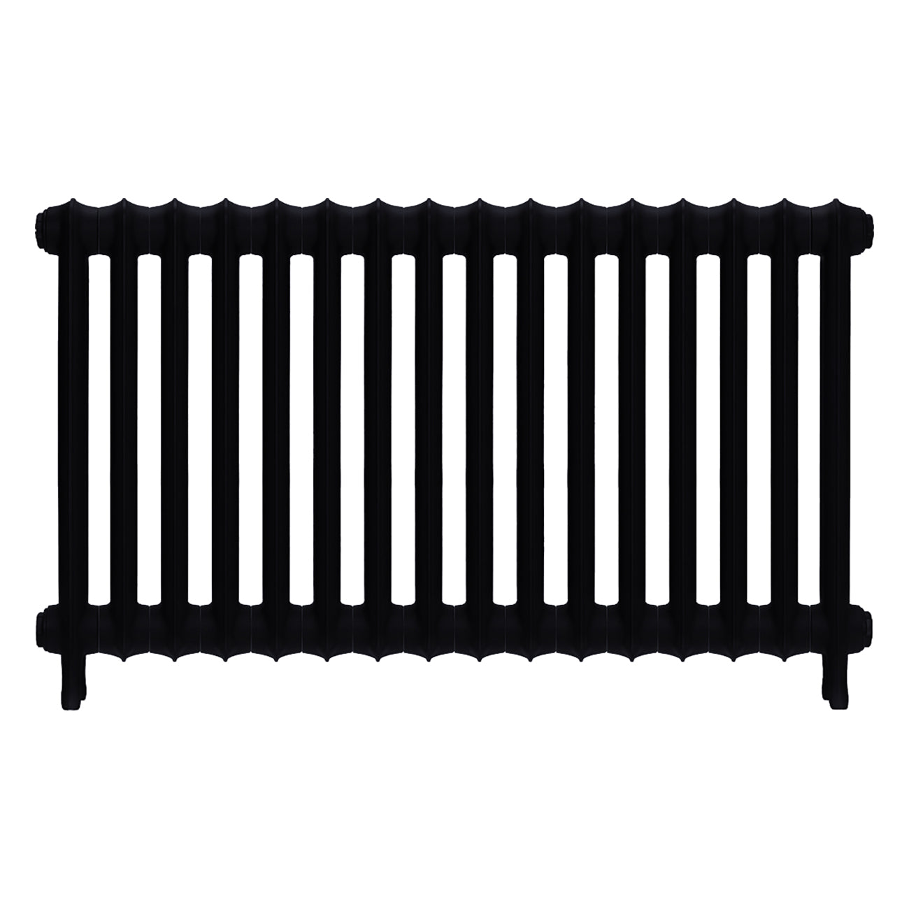 Emmeline II - Matt Black Cast Iron Column Radiator H613mm x W1094mm 2 Column - Wall Hung