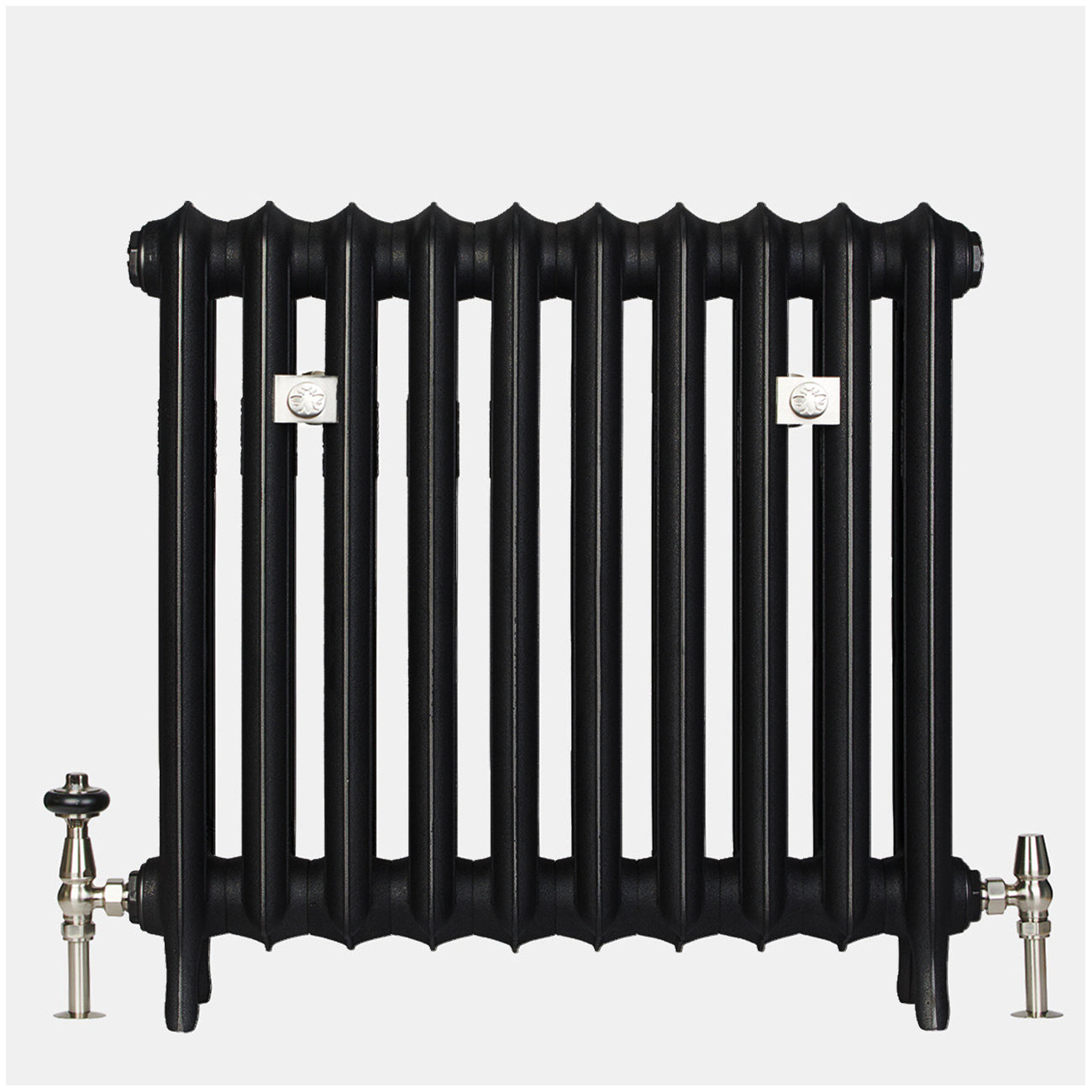 Emmeline II - Matt Black Cast Iron Column Radiator H670mm x W629mm 2 Column - Floor Standing