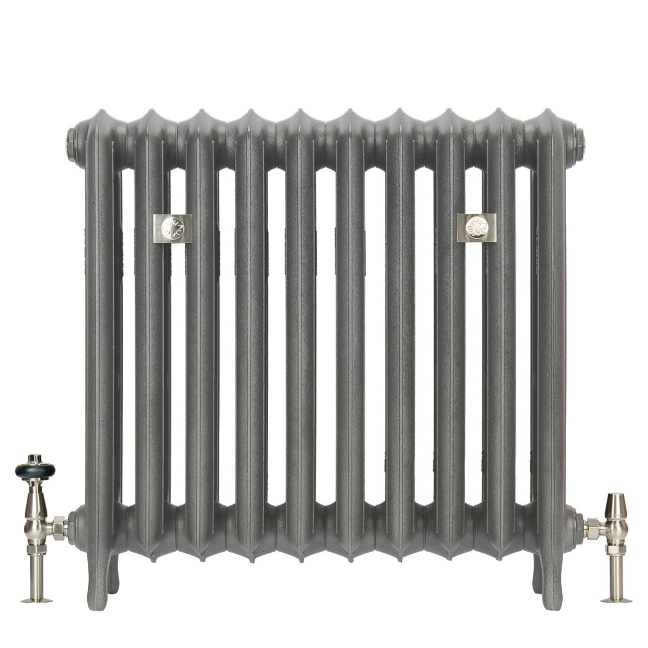 Emmeline III - Quartz Grey Cast Iron Column Radiator H670mm x W296mm 3 Column - Floor Standing