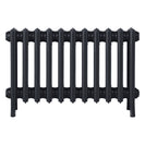 Grace - Astral Grey Dark Cast Iron Column Radiator H450mm x W696mm 4 Column - Wall Hung