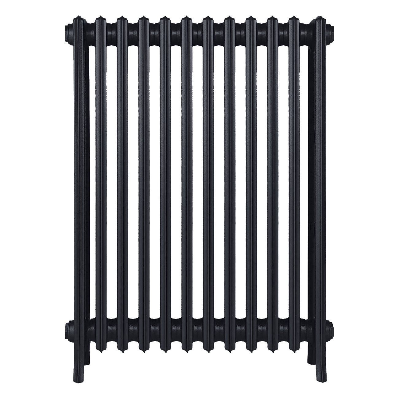 Grace - Astral Grey Dark Cast Iron Column Radiator H950mm x W756mm 4 Column - Floor Standing