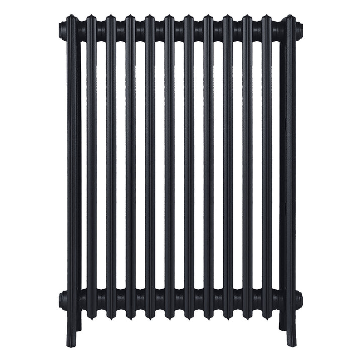 Grace - Astral Grey Dark Cast Iron Column Radiator H950mm x W756mm 4 Column - Floor Standing