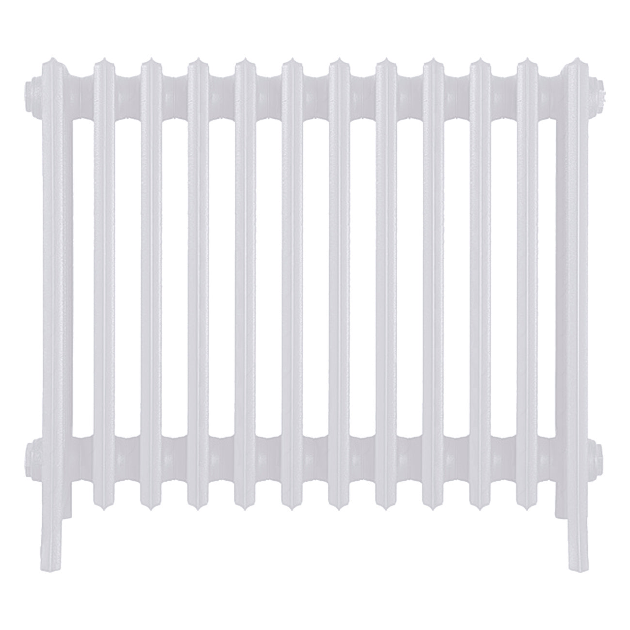 Grace - Ceramic White Cast Iron Column Radiator H650mm x W756mm 6 Column - Floor Standing