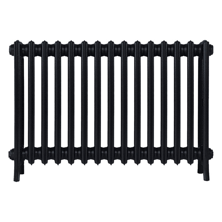 Grace - Matt Black Cast Iron Column Radiator H650mm x W938mm 4 Column - Floor Standing