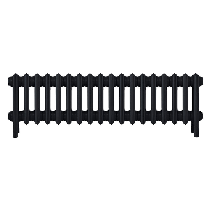 Grace - Matt Black Cast Iron Column Radiator H350mm x W1119mm 4 Column - Floor Standing