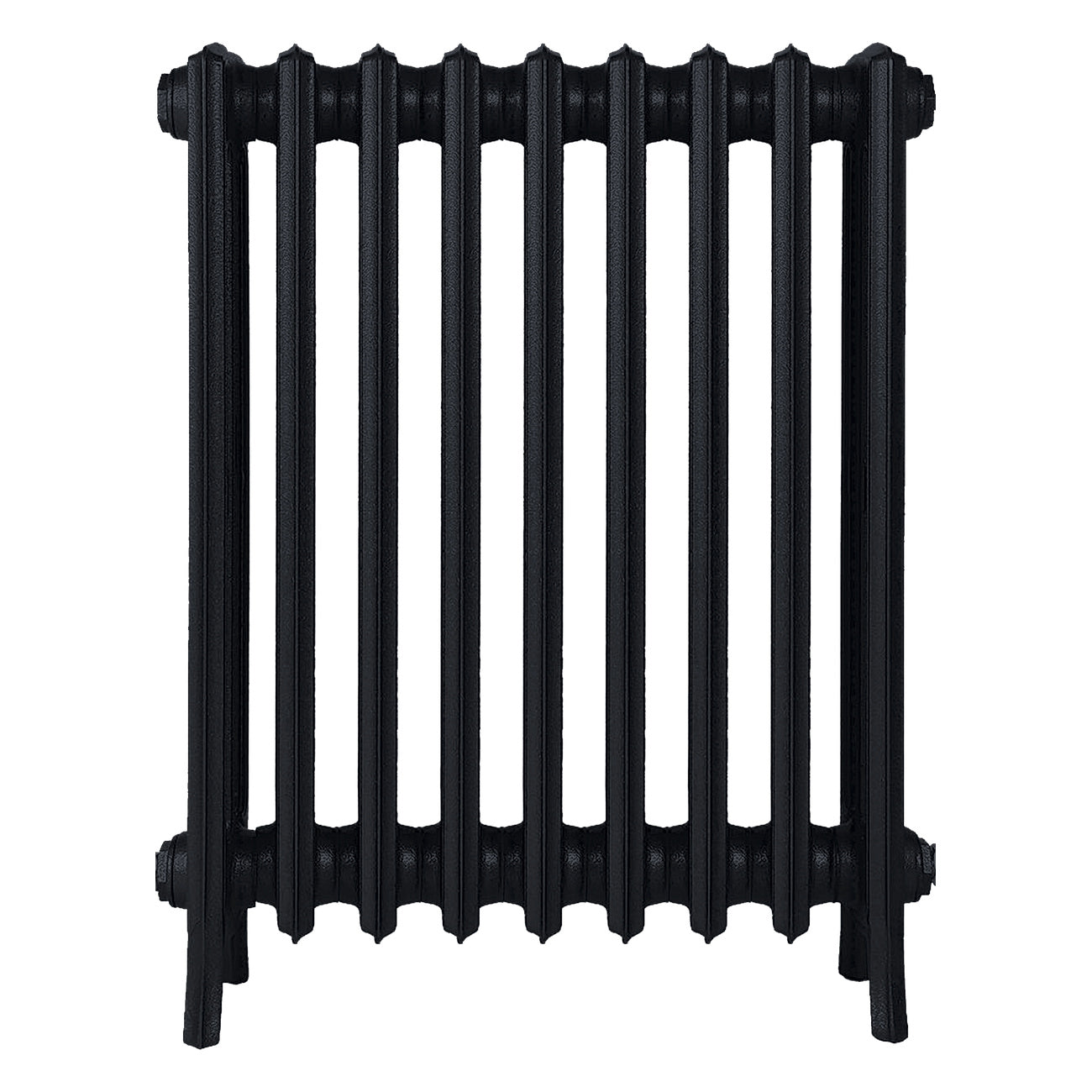 Grace - Matt Black Cast Iron Column Radiator H700mm x W575mm 4 Column - Wall Hung