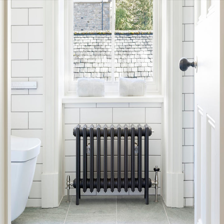 Grace - Astral Grey Dark Cast Iron Column Radiator H450mm x W272mm 4 Column - Wall Hung