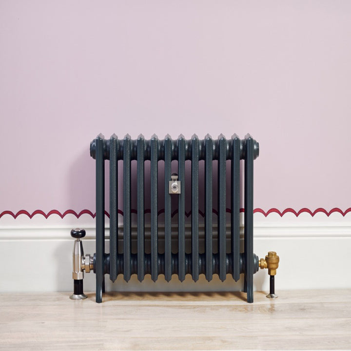 Grace - Anthracite Cast Iron Column Radiator H300mm x W272mm 4 Column - Wall Hung