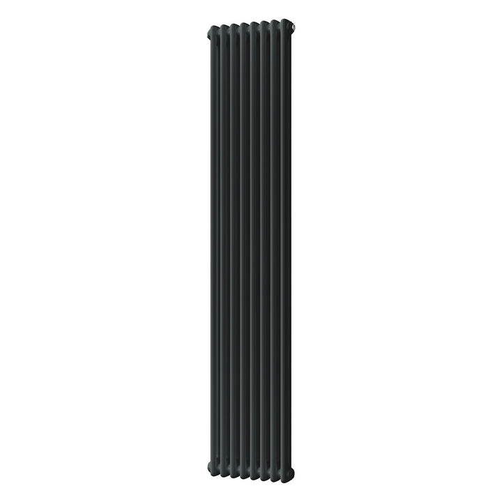Alpha - Signature Alloy Wheel Black Vertical Column Radiator H1800mm x W372mm 2 Column