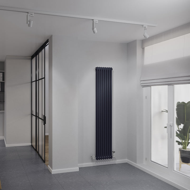 Alpha - Signature Electric Purple Wrinkle Vertical Column Radiator H1800mm x W372mm 2 Column
