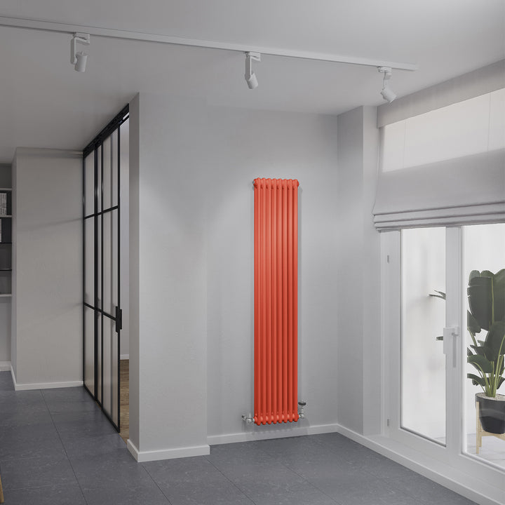 Alpha - Signature Latent Bright Red Vertical Column Radiator H1800mm x W372mm 2 Column
