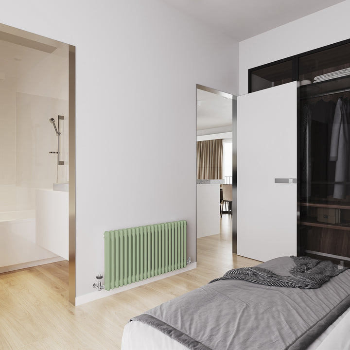 Alpha - Pale Green Column Radiator H500mm x W988mm 2 Column