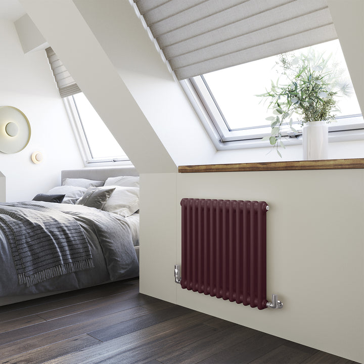 Alpha - Wine Red Column Radiator H600mm x W592mm 2 Column
