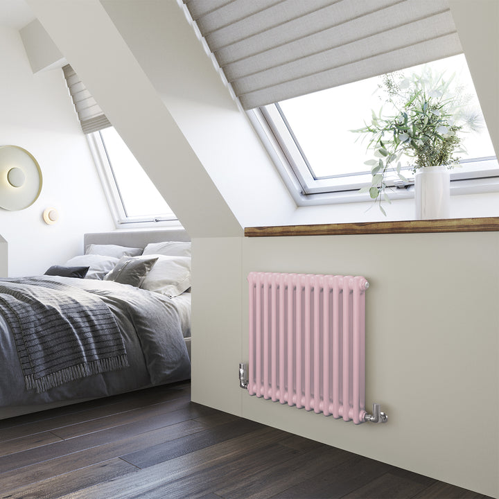 Alpha - Light Pink Column Radiator H600mm x W592mm 2 Column