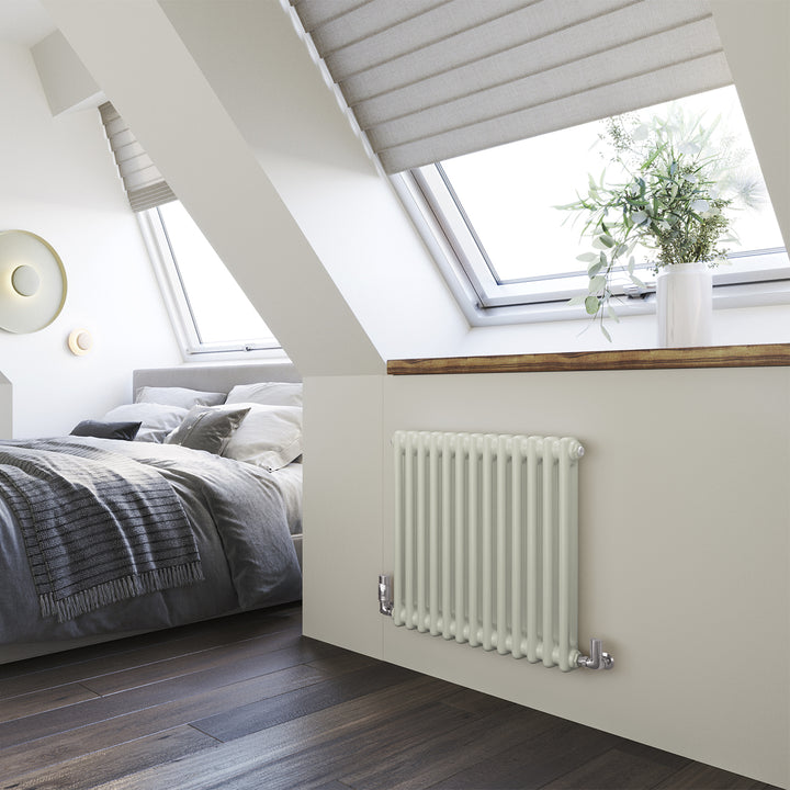 Alpha - Pebble Grey Column Radiator H600mm x W592mm 2 Column