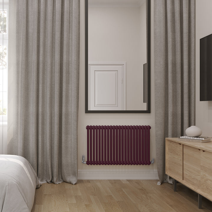 Alpha - Wine Red Column Radiator H600mm x W988mm 2 Column