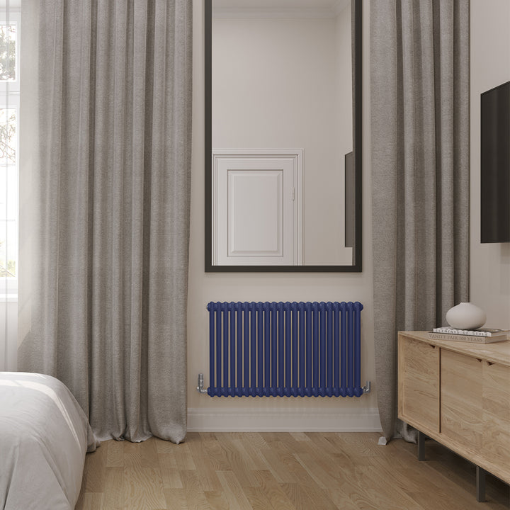 Alpha - Cobalt Blue Column Radiator H600mm x W988mm 2 Column