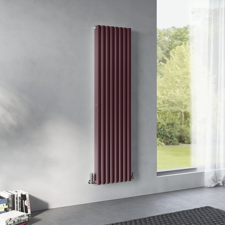 Omeara - Wine Red Vertical Radiator H1800mm x W464mm Double Panel
