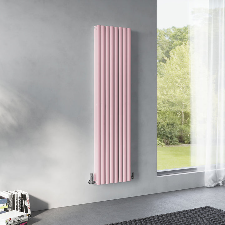 Omeara - Light Pink Vertical Radiator H1800mm x W464mm Double Panel