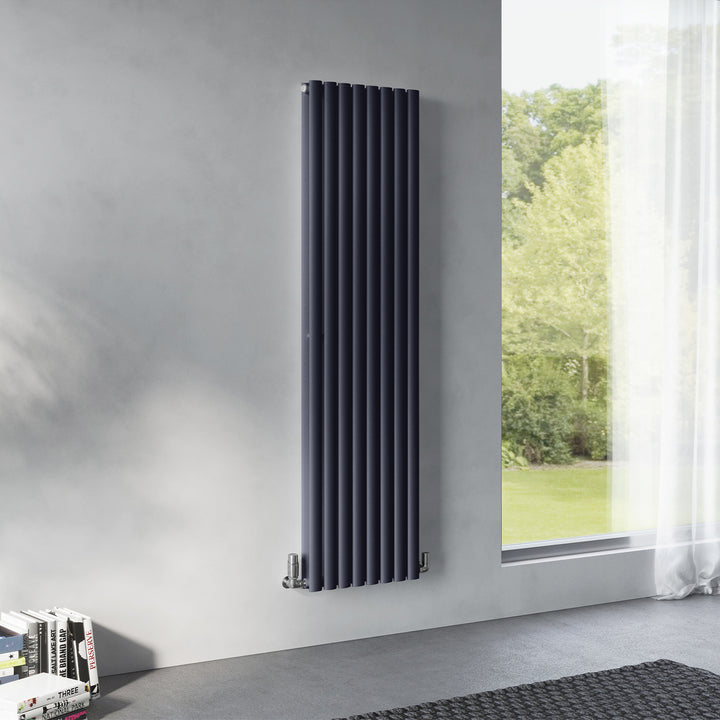 Omeara - Signature Electric Purple Wrinkle Vertical Radiator H1800mm x W464mm Double Panel