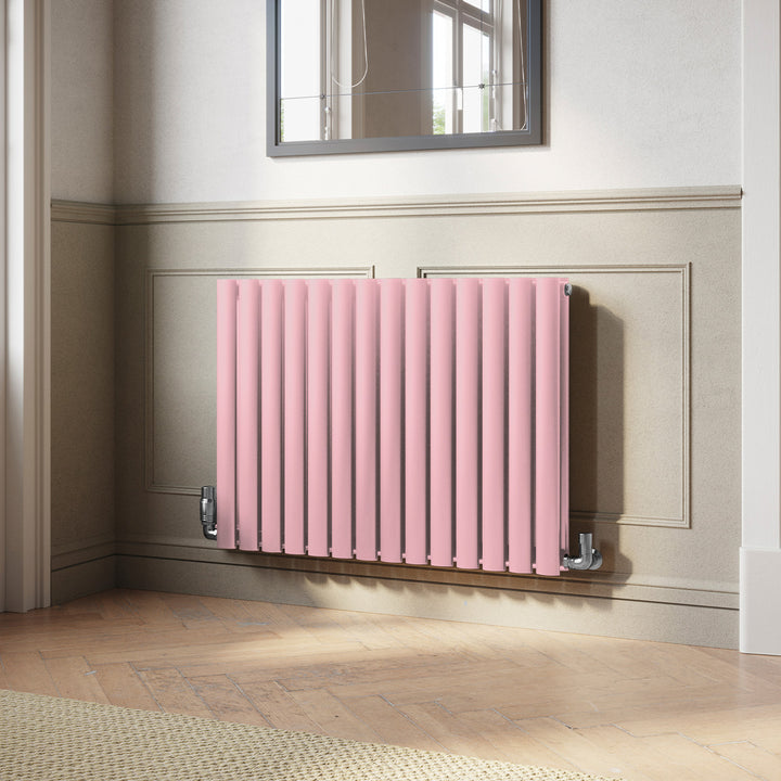 Omeara - Light Pink Horizontal Radiator H600mm x W812mm Double Panel