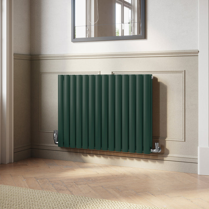 Omeara - Moss Green Horizontal Radiator H600mm x W812mm Double Panel