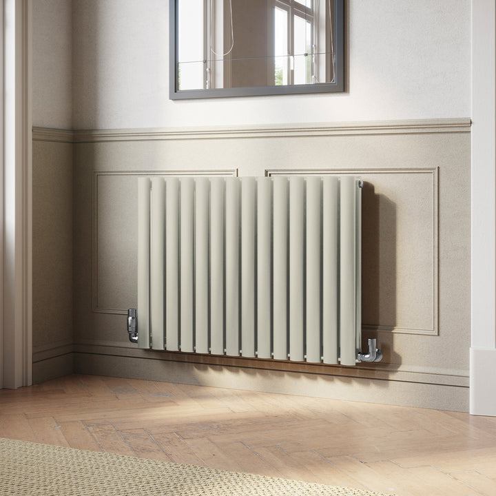Omeara - Pebble Grey Horizontal Radiator H600mm x W812mm Double Panel