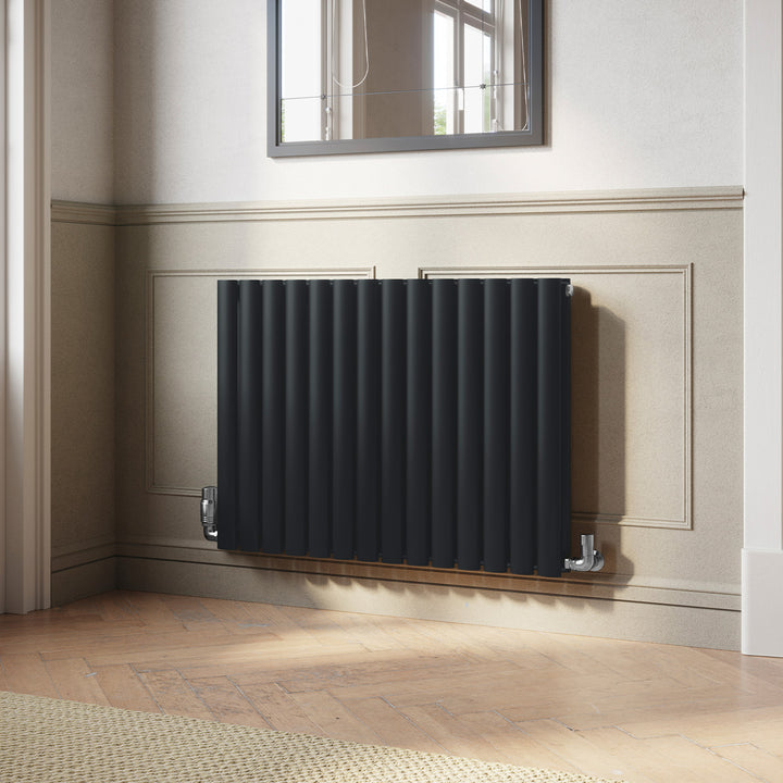 Omeara - Signature Alloy Wheel Black Horizontal Radiator H600mm x W812mm Double Panel