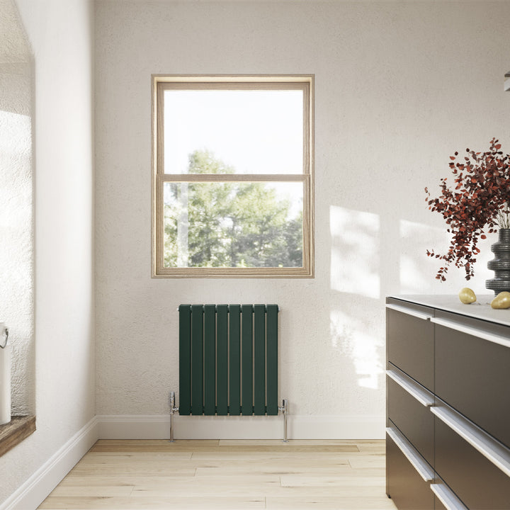 Typhoon - Moss Green Horizontal Radiator H600mm x W544mm Double Panel