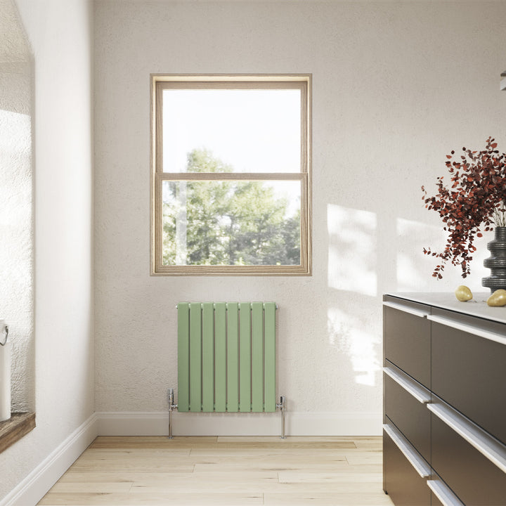 Typhoon - Pale Green Horizontal Radiator H600mm x W544mm Double Panel