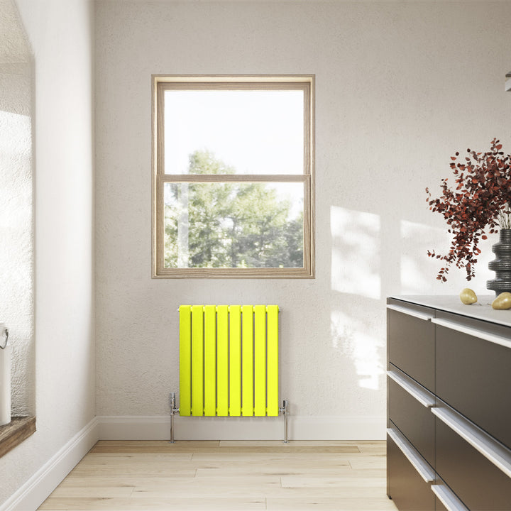 Typhoon - Signature Latent Yellow Chartreuse Horizontal Radiator H600mm x W544mm Double Panel