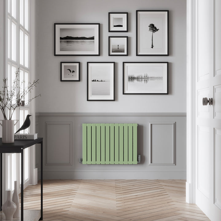Typhoon - Pale Green Horizontal Radiator H600mm x W816mm Double Panel
