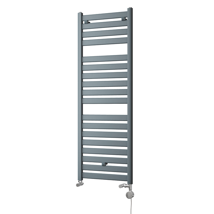 Capri - Anthracite Dual Fuel Towel Rail H1420mm x W500mm Thermostatic - Straight