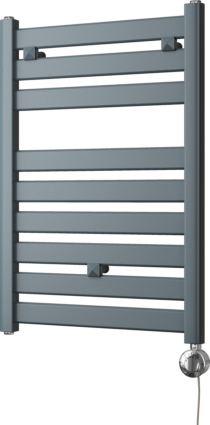 Capri - Anthracite Electric Towel Rail H719mm x W500mm Straight 300w Thermostatic