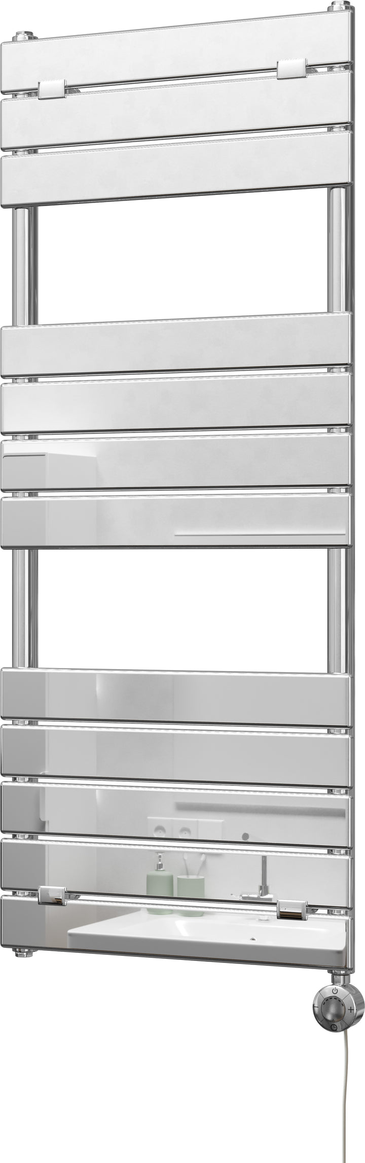 Egadi - Chrome Electric Towel Rail H1213mm x W500mm 300w Thermostatic