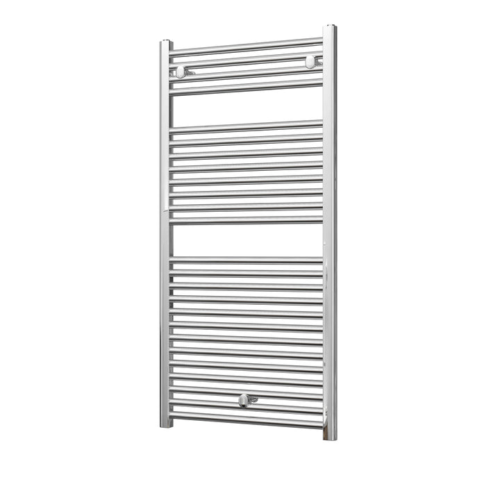 Roma - Chrome Heated Towel Rail - H1230mm x W600mm