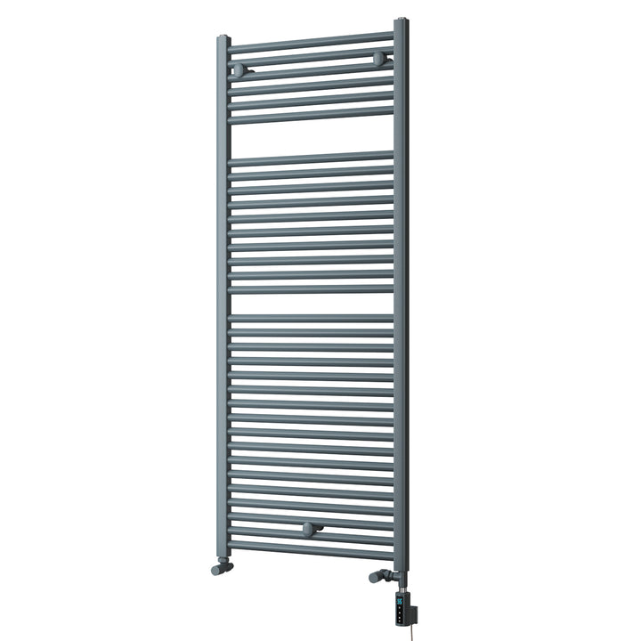 Roma - Anthracite Dual Fuel Towel Rail H1512mm x W600mm Thermostatic WIFI - Straight